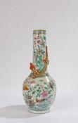 Chinese famille rose porcelain vase, 19th Century, decorated with flowers, butterflies and birds and