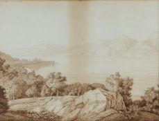 After Jacob Philipp Hackert (1737-1807) A. C. Dier (18th/19th century) Landscape near Luino,