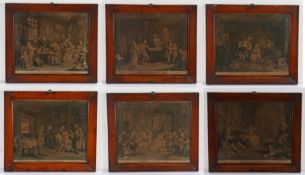 After William Hogarth, a series of six prints  "Marriage a la Mode" plates I - VI, published 1745,