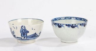 Two 18th Century Liverpool porcelain tea bowls, the first example John & Jane Pennington decoarted