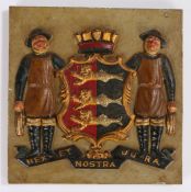 Great Yarmouth, the polychrome painted metal panel white the Coat of Arms of Great Yarmouth, 21cm