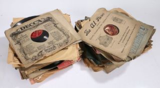 large collection of mixed 78 rpm records.