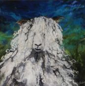 Moy Mackay (Scottish, b.1966) Lincoln Longwool, stitched signature, felted merino wool, 54cm x 54cm.