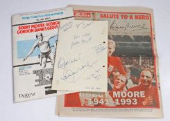 Bobby Moore interest, a signed Concorde Club menu from the British Club Bahrain, the menu signed "