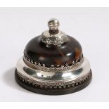 Victorian silver and tortoiseshell desk or counter bell, London 1896, maker William Comyns, the