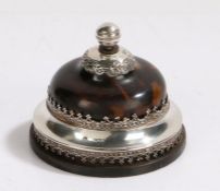 Victorian silver and tortoiseshell desk or counter bell, London 1896, maker William Comyns, the