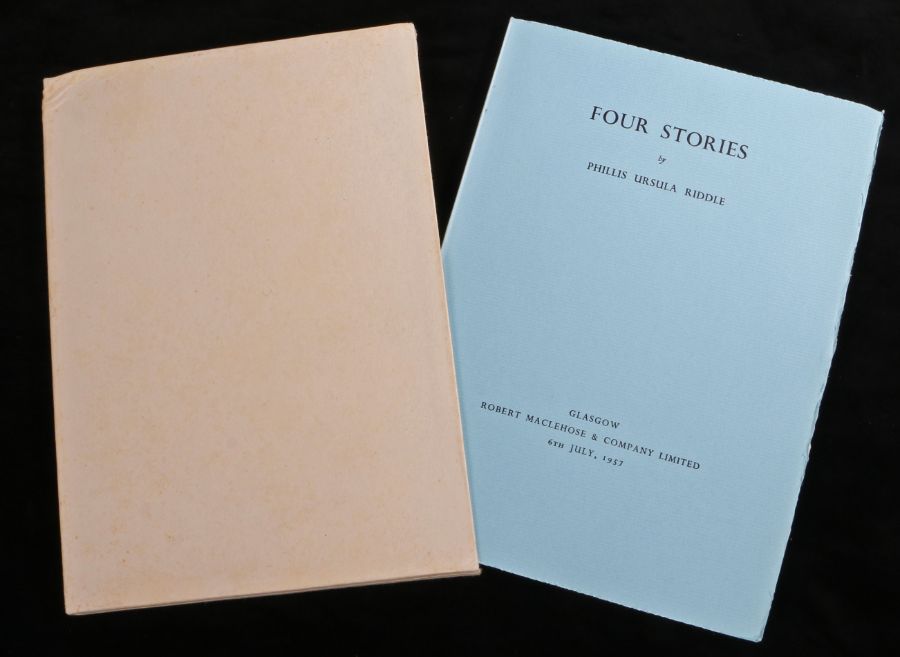 Phillis Ursula Riddle, Four Stories, Glasgow Robert Maclehose & Company Limited 6th July 1957, - Image 2 of 3