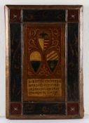 Gothic revival binding, the polychrome painted binding dated 1311 with a Medieval design of