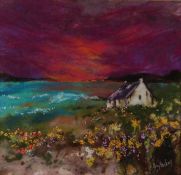 Moy Mackay (Scottish, b.1966) Violet Thatch, stitched signature, felted merino wool, 43.5cm x