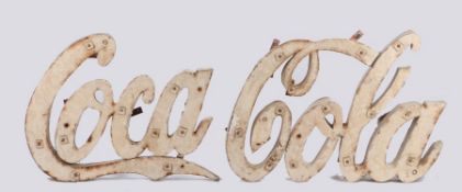 Mid 20th Century Middle Eastern large Coca Cola sign, in white with brackets to the back to