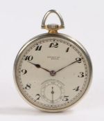 Asprey's Rolex Observatory Quality 18 carat gold and silver open face pocket watch, the signed