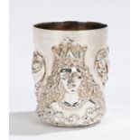 Elizabeth II silver cup, London 2002, maker Grant MacDonald Silversmiths, with depiction of a