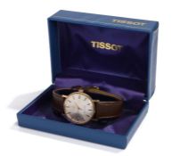 Tissot Seastar Seven 9 carat gold gentleman's wristwatch, the signed mother of pearl effect dial