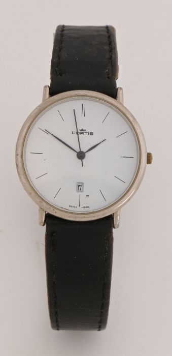 Fortis gentleman's stainless steel wristwatch, ref. 454.20.117, the signed white dial with baton - Image 2 of 2