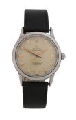 Cyma Cymaflex Watersport gentleman's stainless steel wristwatch, the signed cream dial with gilt