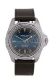 Sicura Marine-Star gentleman's stainless steel wristwatch, the signed blue dial with baton markers