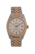 Rolex Oyster Perpetual Datejust gentleman's rose gold and stainless steel wristwatch, ref.1601,