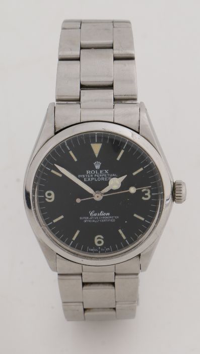 Rolex Oyster Perpetual Explorer gentleman's stainless steel wristwatch, ref 5500, serial number - Image 3 of 3