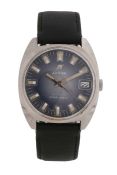 Enicar Star Jewels gentleman's stainless steel wristwatch, the signed blue dial with baton markers