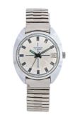 Sekonda 17 jewels gentleman's stainless steel wristwatch, the signed silver dial with baton