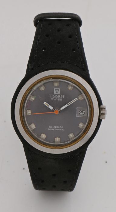 Tissot Sideral fibreglass gentleman's wristwatch, the signed grey dial with square markers and - Image 2 of 2