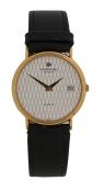 Raymond Weil 18 carat gold plated gentleman's wristwatch, the signed white diamond pattern dial with