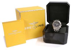 Breitling Blackbird gentleman's stainless steel wristwatch, ref. A13350, serial no. 12211, circa