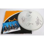 Stereophonics signed drum skin, together with a signed photograph and letter of provenance.