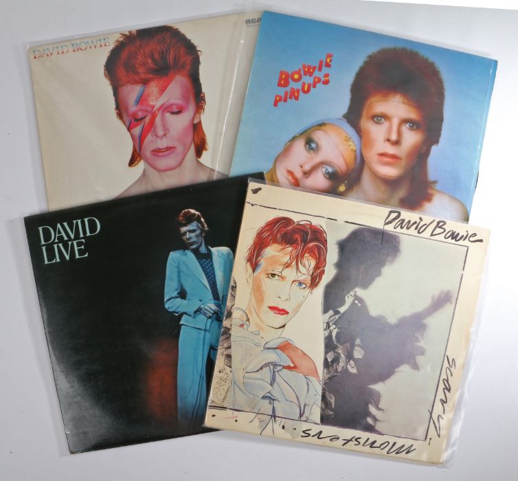 4 x David Bowie LPs. Alladin Sane (NL 83890). Pinups (RS 1003), with insert. David Live (APL2-0771).