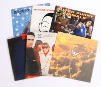 6 x 1990's coloured vinyl 7" singles. Blur (2) - M.O.R. (FOOD 107), ltd orangs vinyl.Tender Is The