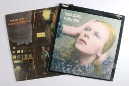 2 x David Bowie LPs. Hunky Dory LP (SF 8244), early presing, 'Titanic' music credit. non-laminated