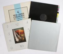 4 x New Order 12" singles. Ceremony 9FAC 33). Blue Monday (FAC 73), die cut sleeve, with black inner