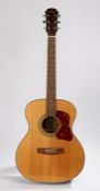 Aria 505-N OM acoustic guitar, with fitted case. Serial number 71013056610. Made in Japan.