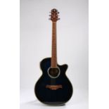 Crafter FX 550EQ Electro-acoustic guitar. Fibre glass bowl back, transparent blue finish.