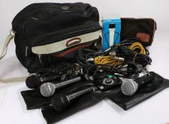 Microphones to include a Boman DM-36 dynamic microphone, Philips EL 1980/00 with original box and