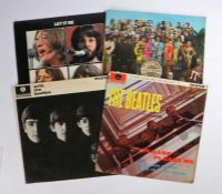 4 x Beatles LPs. Please Please Me (PMC 1202). With The Beatles (PMC 1206). Sgt. Peppers Lonely