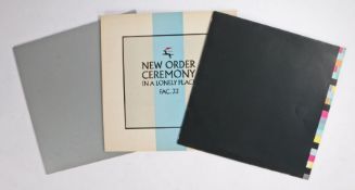 3 x New Order 12" singles. Ceremony (FAC 33), cream/blue sleeve. Blue Monday (FAC 73). The Perfect