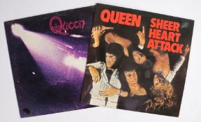 2 x Queen LPs. Queen (EMC 3006), first pressing. Sheer Heart Attack (EMC 3061), first pressing.