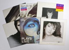 6 x Peter Gabriel/Kate Bush LPs and 12" singles. Kate Bush - The Whole Story (KBTTV 1). Peter