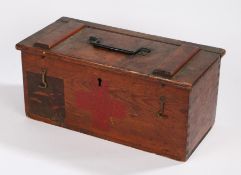 London Midlands Scottish Railway medical box, the wooden box with a swing handle above a painted