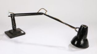 Mid 20th Century Anglepoise black desk lamp, circa 1940, cast marks 'The Anglepoise, Pat. in UK