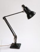 Mid 20th Century Anglepoise black desk lamp, circa 1940, cast marks 'The Anglepoise, Pat. in UK