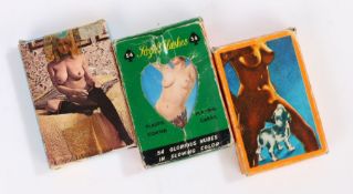 Three packs of erotic playing cards, by Victory, Empire and Smiling Brand, (3)