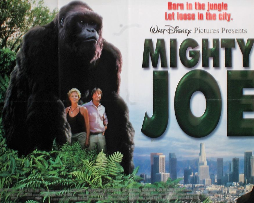Mighty Joe, British Quad poster, starring Charlize Theron and Bill Paxton, a Walt Disney Film
