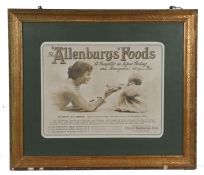 Promotional poster, "The Allenburys' Foods, a pamphlet on infant feeding and management (48 pages)