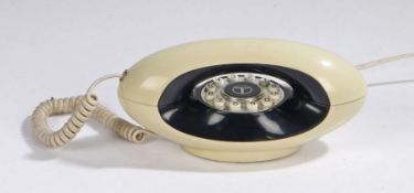 Genie telephone, 1980's, in cream and black plastic