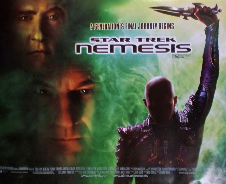 Star Trek Nemesis, British Quad poster, starring Patrick Stewart