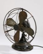 GEC table top fan, in black with logo to the front and base, 41cm high