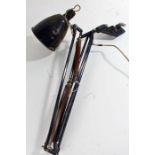 Mid 20th Century Anglepoise black clamp lamp, circa 1940, cast marks 'The Anglepoise, Pat. in UK and