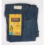 Pair of 1970's as new Wrangler Jeans, 1971 with tag, size 26 waist, 32 seam